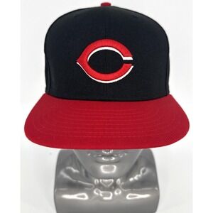 New Era Cincinnati Reds Fitted Hat 7 1/2 Black Red MLB 59FIFTY Cap